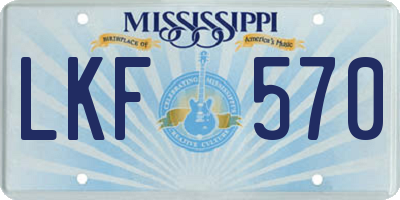 MS license plate LKF570