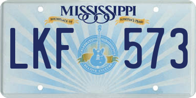 MS license plate LKF573