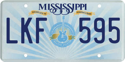 MS license plate LKF595