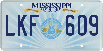 MS license plate LKF609