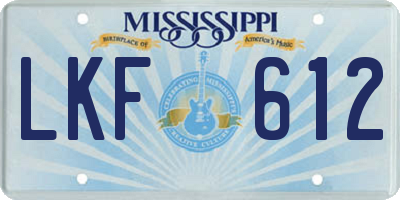 MS license plate LKF612