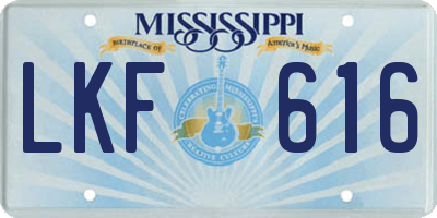 MS license plate LKF616