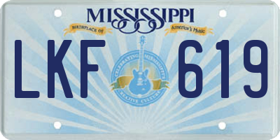 MS license plate LKF619