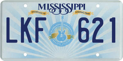 MS license plate LKF621