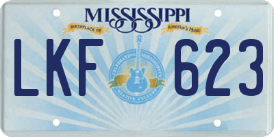 MS license plate LKF623