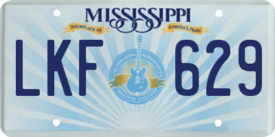 MS license plate LKF629