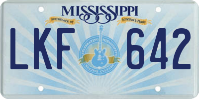 MS license plate LKF642