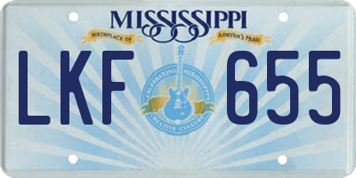 MS license plate LKF655