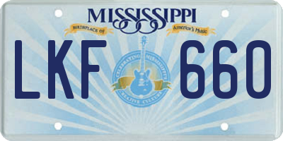 MS license plate LKF660
