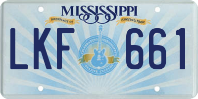 MS license plate LKF661