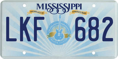 MS license plate LKF682