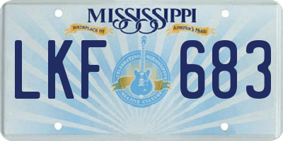 MS license plate LKF683