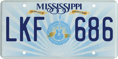 MS license plate LKF686