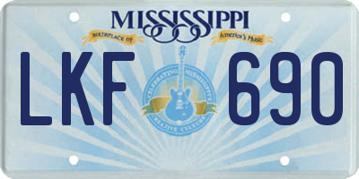 MS license plate LKF690