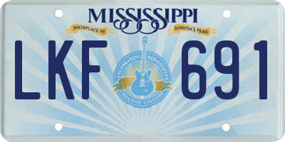 MS license plate LKF691