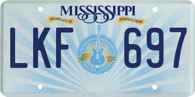 MS license plate LKF697