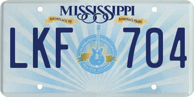MS license plate LKF704