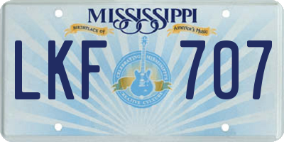 MS license plate LKF707