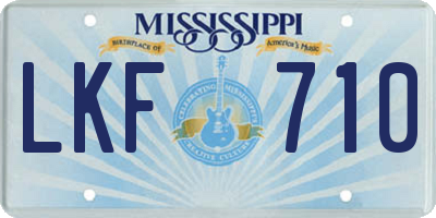 MS license plate LKF710