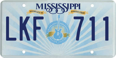 MS license plate LKF711