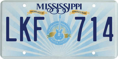 MS license plate LKF714