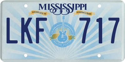 MS license plate LKF717