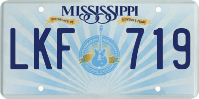 MS license plate LKF719