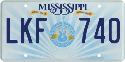 MS license plate LKF740