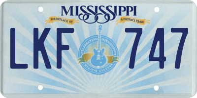 MS license plate LKF747
