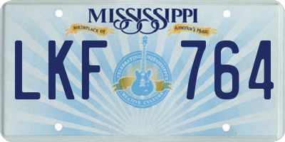 MS license plate LKF764