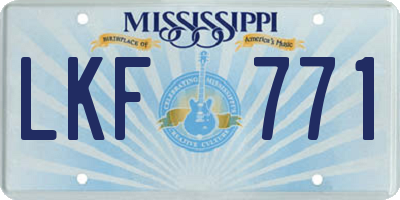 MS license plate LKF771