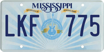 MS license plate LKF775
