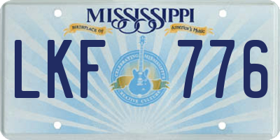 MS license plate LKF776