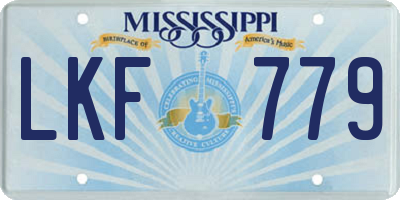 MS license plate LKF779
