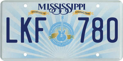 MS license plate LKF780