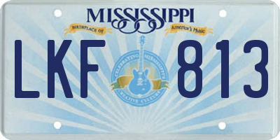MS license plate LKF813