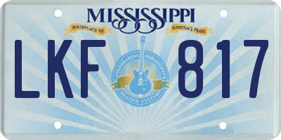 MS license plate LKF817
