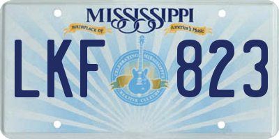 MS license plate LKF823