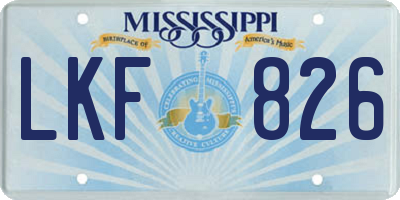 MS license plate LKF826