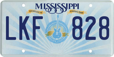 MS license plate LKF828
