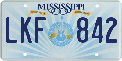 MS license plate LKF842