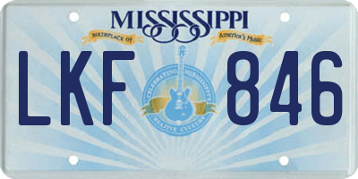 MS license plate LKF846