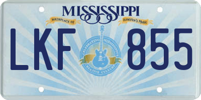 MS license plate LKF855