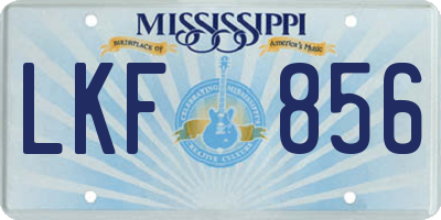 MS license plate LKF856