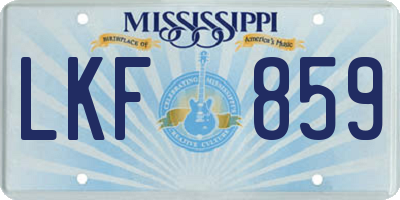 MS license plate LKF859