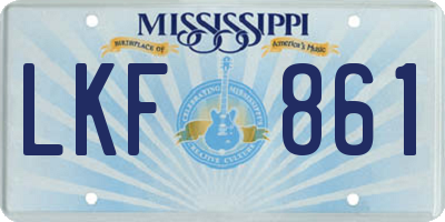 MS license plate LKF861