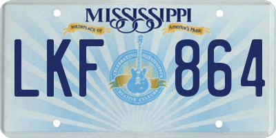 MS license plate LKF864