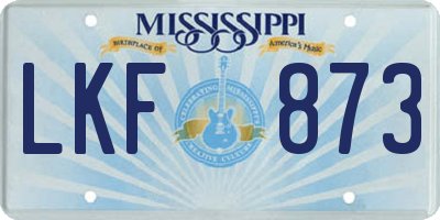 MS license plate LKF873