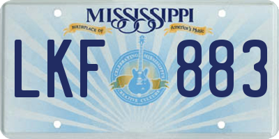 MS license plate LKF883