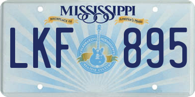 MS license plate LKF895